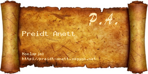 Preidt Anett névjegykártya